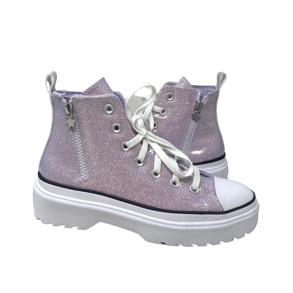 Converse Chuck Lugged Lift Sneakers Hi Synthetic Glitter Women Kids Shoe A03009C - Picture 3 of 8